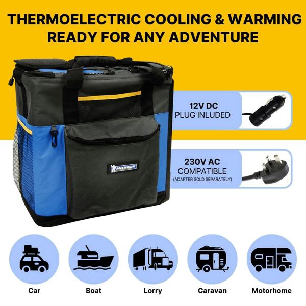 Koolatron Michelin Cooler Bag 14L Mini Fridge Keep Food Drinks Warm Cold for Picnic Camping