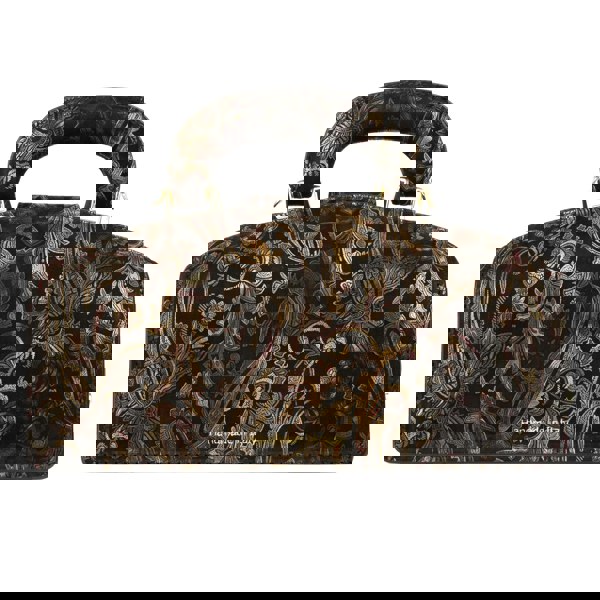 Embassy London Gazelle - Black & Gold & Burgundy - Women’s patent leather top handle & crossbody bag