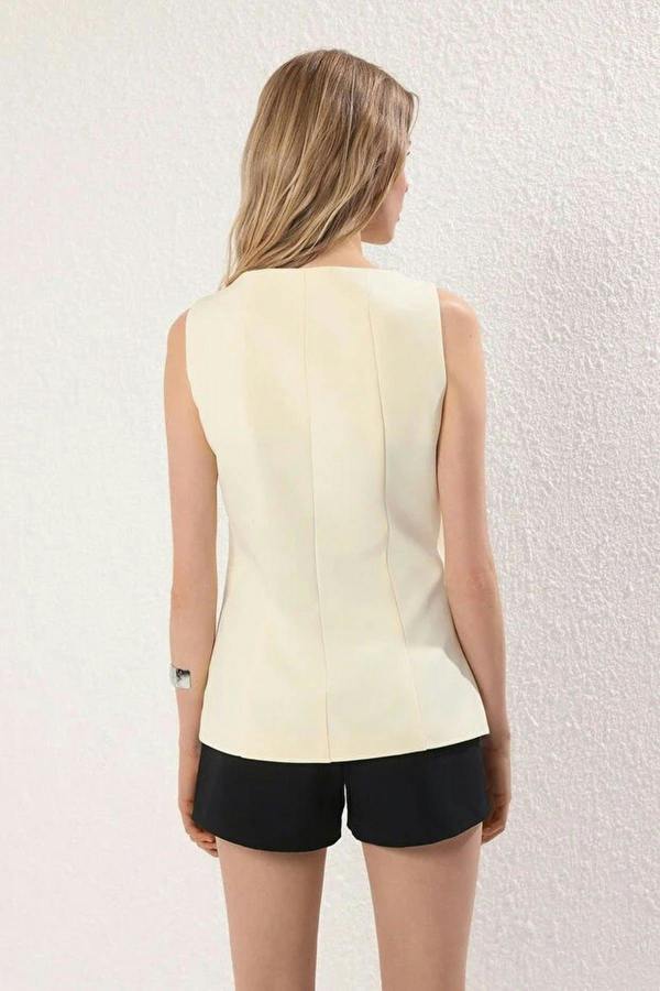 WOVCOR Boat Neck Regular Woven Vest