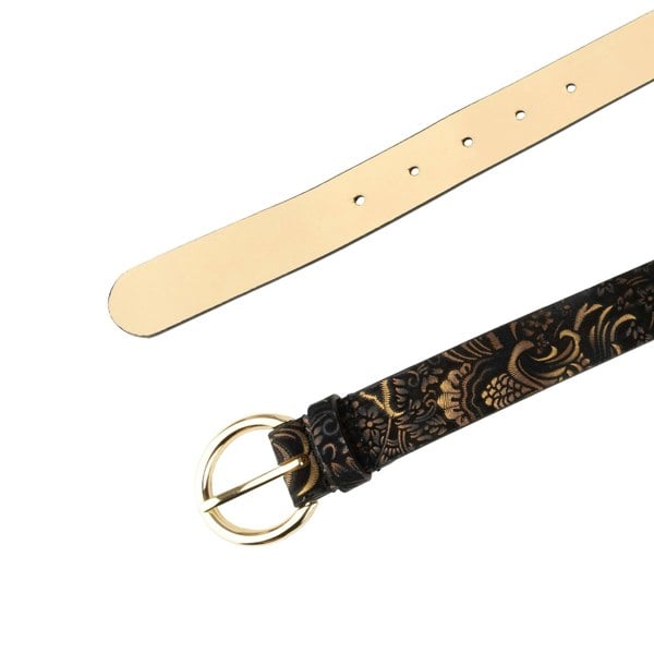 Embassy London Emma - Black & Gold - Women's Italian leather belt