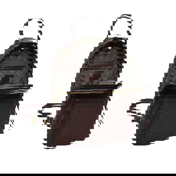 Assots London 'Betty' Burgundy Zip Top Mini Pebble Grain Leather Backpack