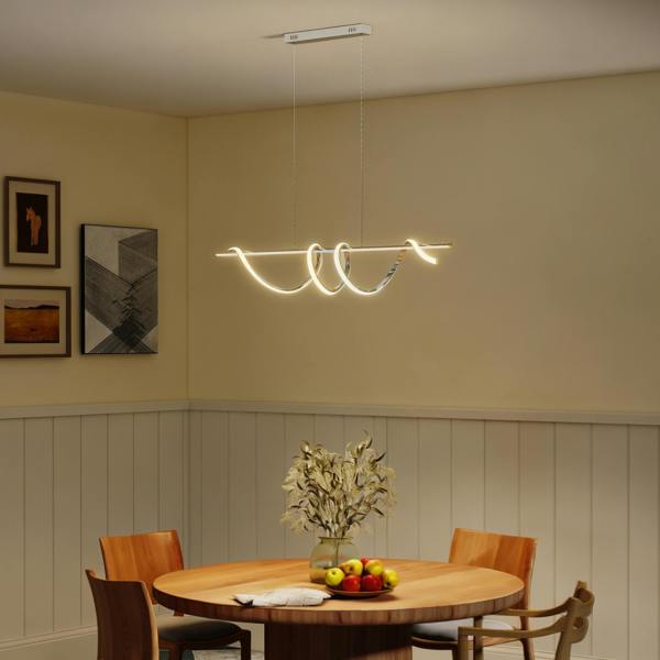 HOMCOM Pendant Light, Ceiling Light with 3 Colour Temperatures - Silver