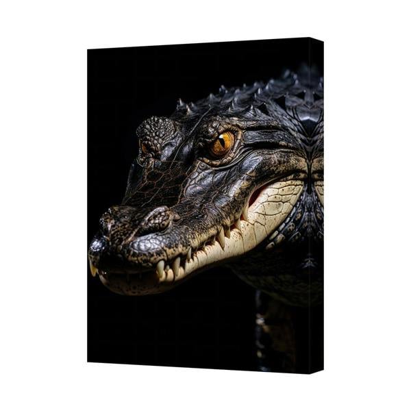 Benjamin Tate Design Crocodile Canvas Wall Art 6605 Dramatic Reptile Portrait Print