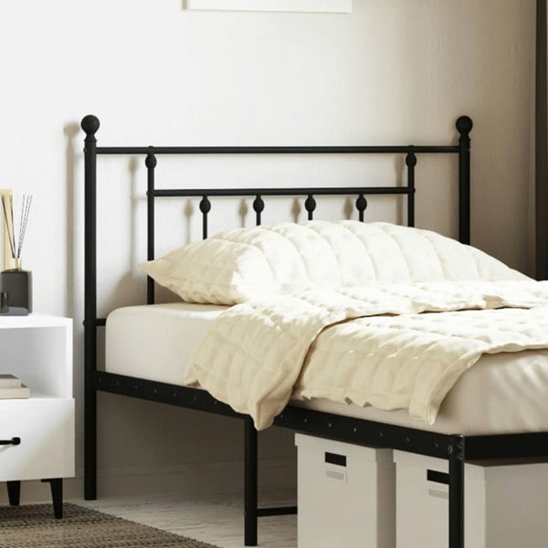 Berkfield Metal Headboard Black 100 cm