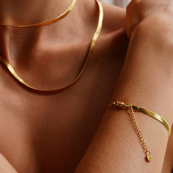 Gold Trip Snake Chain Bracelet