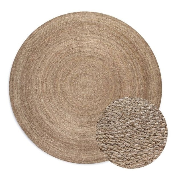 Jute Braided Round Rangpur Natural Rug