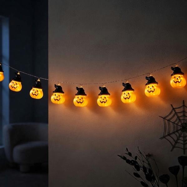 Garden Greatness Spooky Jack-O'-Lantern String Lights