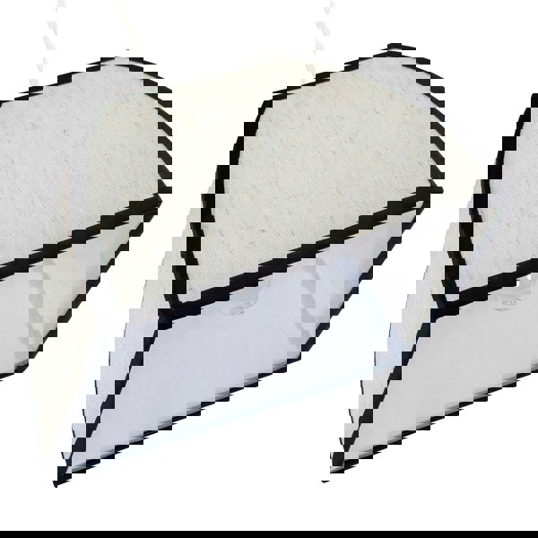 Vintage Victorian Square Lamp Shade in Oatmeal Linen and Black Trim Image 5