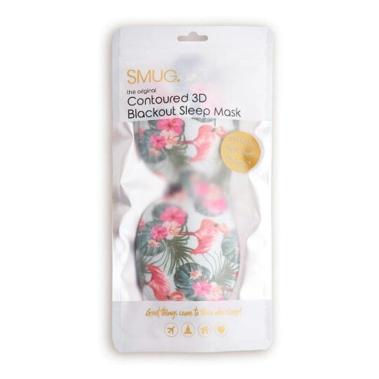 SMUG Contoured 3D Blackout Sleep Mask - Flamingo Print