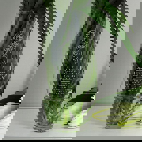 Personalised Memento Company Personalised January Birth Flower Bullet Vase