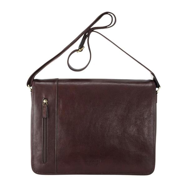 Infinity Leather Genuine Leather Laptop Satchel Messenger Shoulder Bag - Astor
