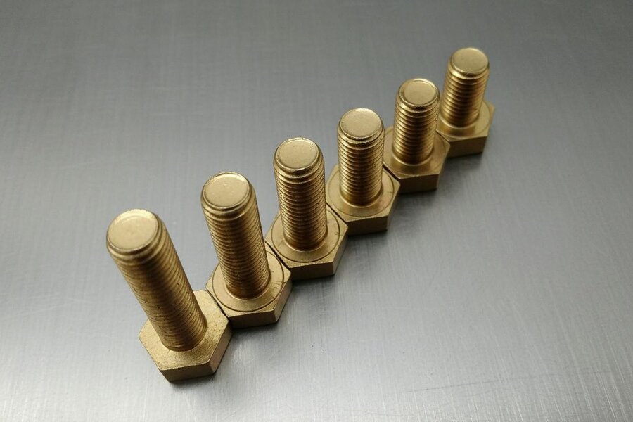 Fixaball M10 Brass Hex Set Screw Fully Threaded Bolt DIN933