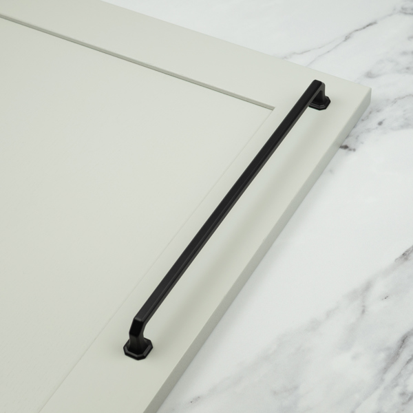 Handle & Home Matt Black Octagonal Cabinet Handles & Coordinating Knob