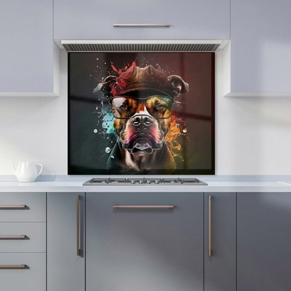 Warren Reed - Designer Staffy Bull Terrier Dog Splashart Kitchen Splashback