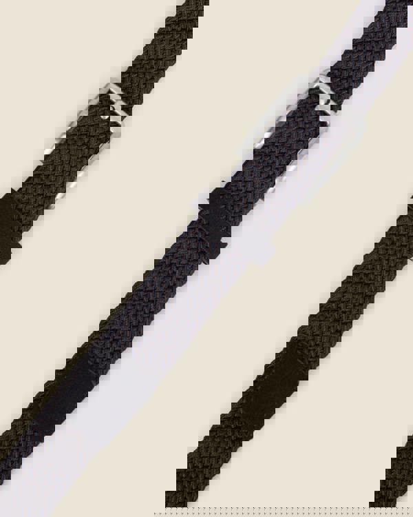 Larsson & Co Somero - Navy & Brown Stitch Detail Woven Casual Stretch Belt