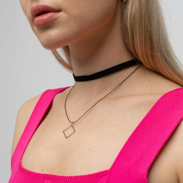 The Colourful Aura Black Lace Square Gothic Victorian Vintage Emo Choker Layered Necklace