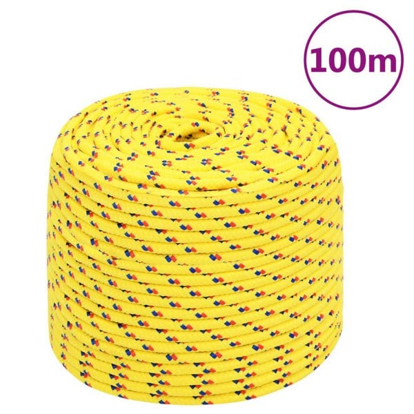 Berkfield Boat Rope Yellow 8 mm 100 m Polypropylene
