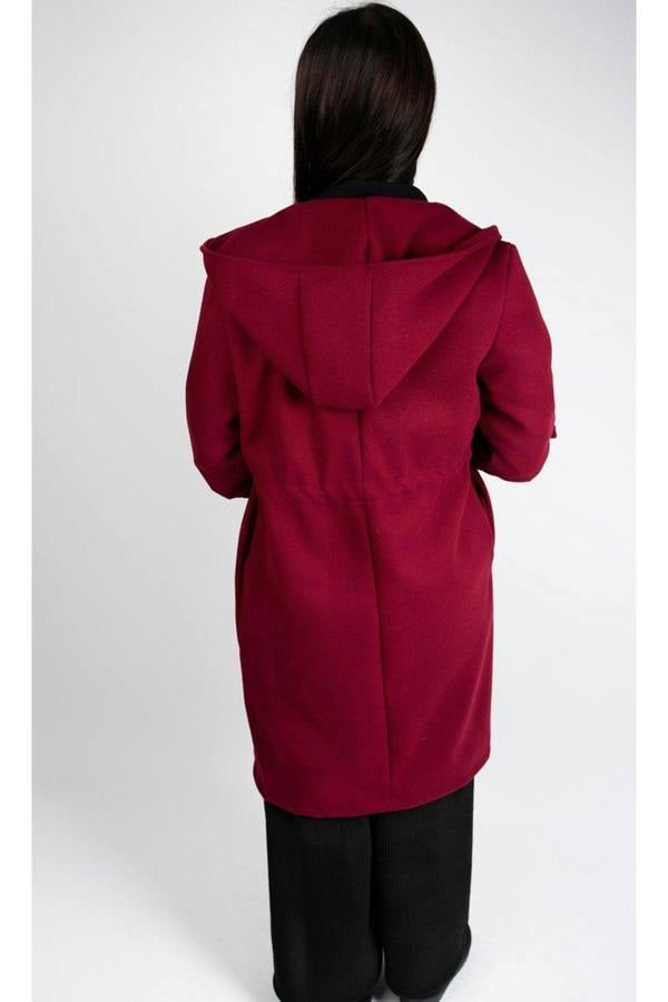 Meira Longline Hooded Coat With Rolled Sleeves - Khaki