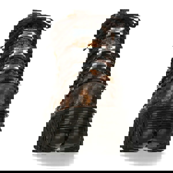 New Rock M-106-C194 Brown Flame Leather Ankle Platform Boots