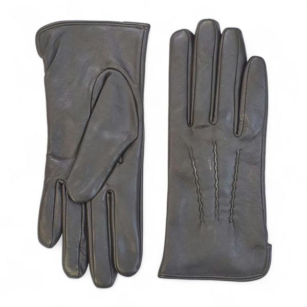 Infinity Leather Womens Italian Leather Winter Stitch Line Design Soft Wool Lining Gloves - L-GLV-301