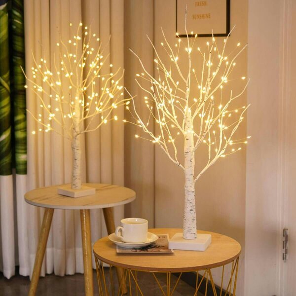 smartbies 144 Pre Lit Birch Twig Christmas Tree With Lights Christmas Decoration