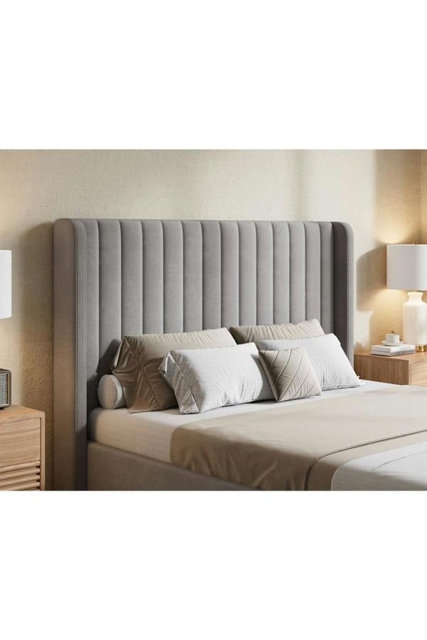 Groundlevel Belgravia Velvet Upholstered Gas Lift Ottoman Bed Frame