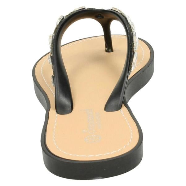 Savannah Ladies Savannah Sequin Toe Post Flip Flop Sandal