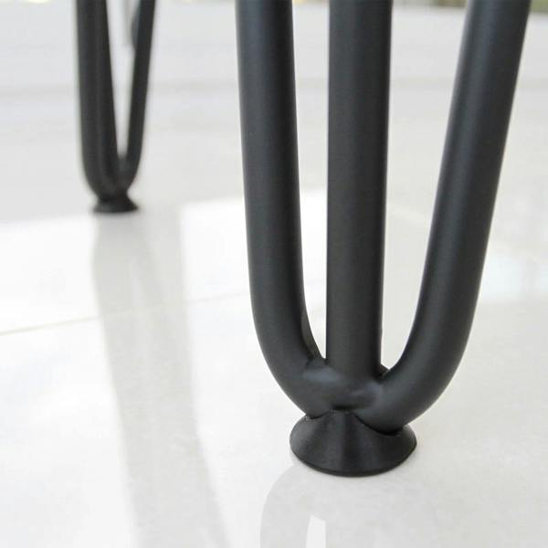 Grey 10mm hairpin leg feet protectors with a sleek design, featuring a smooth finish and durable material for furniture stability