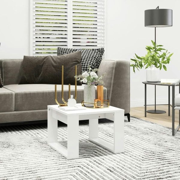 Berkfield Side Table White 50x50x35 cm Engineered Wood