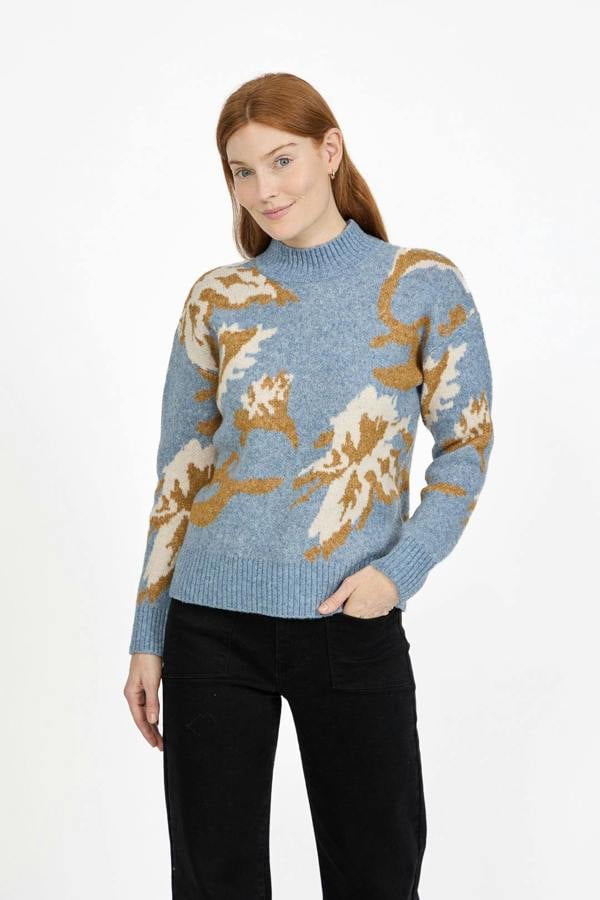 Mudflower Floral Jacquard Crew Neck Knit Jumper