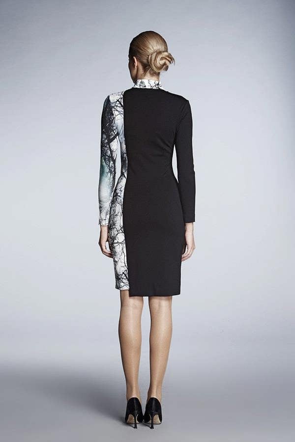 Rumour London Whimsy printed soft jersey dress with asymmetric hem