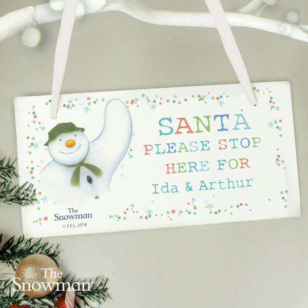 Personalised Memento Company Personalised The Snowman Let it Snow Santa Stop Here Wooden Sign