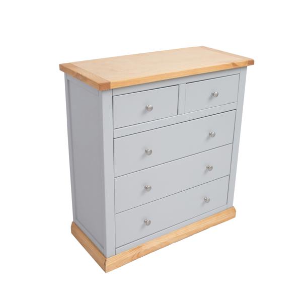 Cabinet Bits Bomporto 5 Drawer Chest of Drawers Chrome Knob