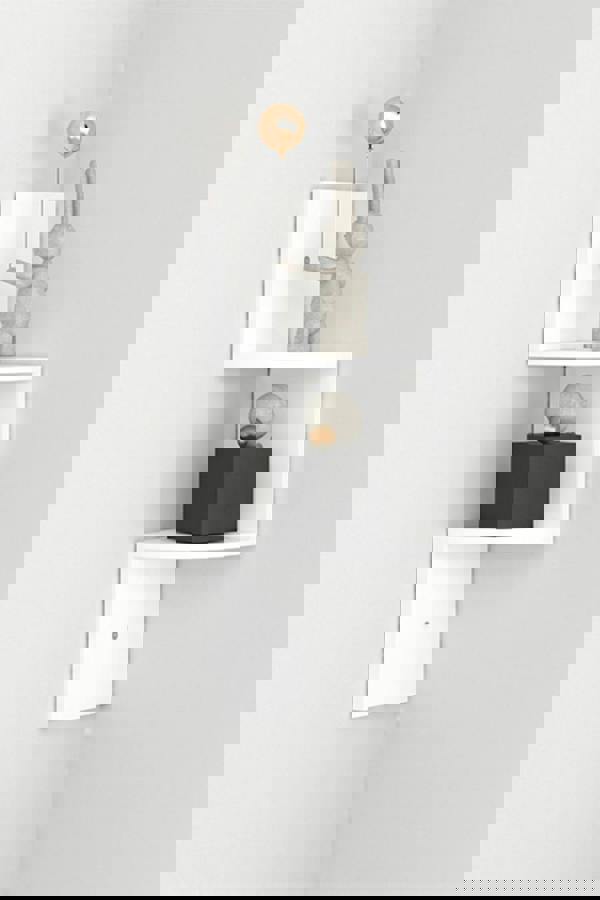 Living and Home Corner Shelf Wall Mount 2-Tier Floating Corner Bookshelf Plant Shelf for Bedroom, Living Room