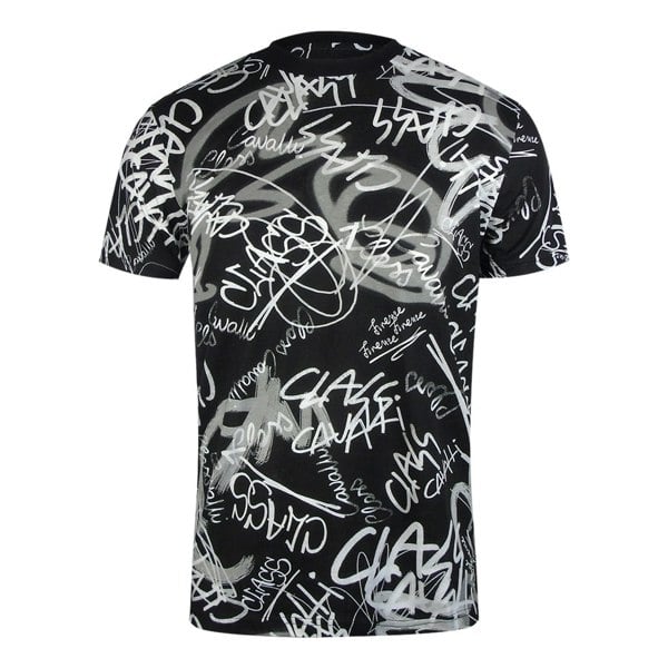 Cavalli Class Txt60J 3Po95 D0146 Black/White T-Shirt Mens M