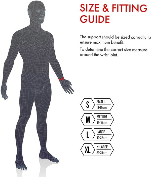 Vulkan Wrist Support - Size Guide