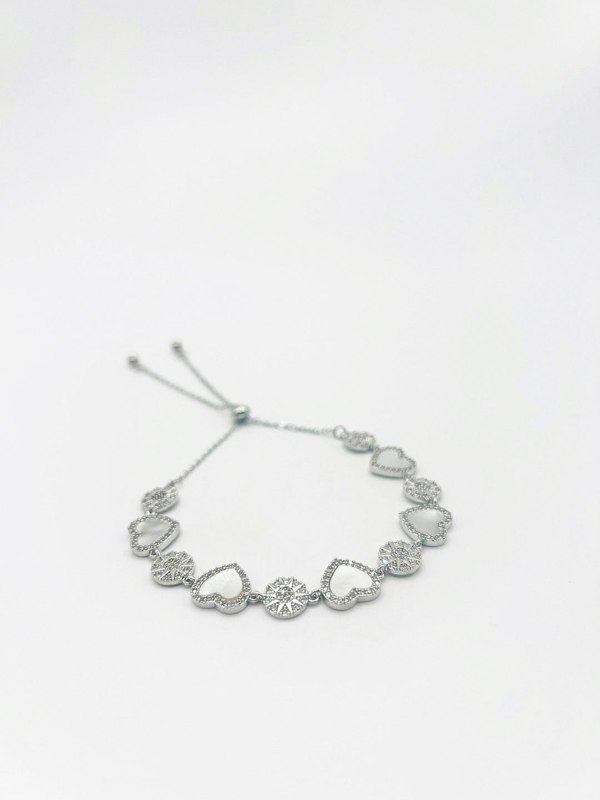 SVNX Heart Diamante Bracelet in Silver with Gift Box