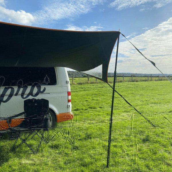 An image of the clear window of the Modern Shade Canopy from OLPRO.