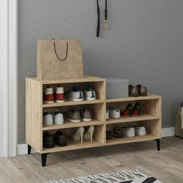 Berkfield Shoe Cabinet Sonoma Oak 102x36x60 cm Engineered Wood