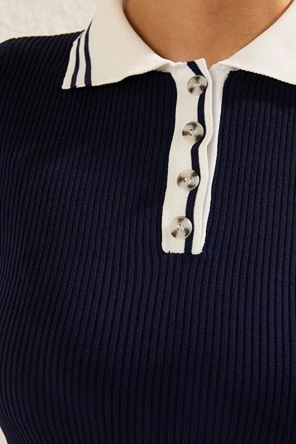 WOVCOR Mini Polo Collar Knit Dress