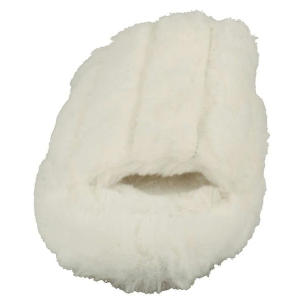 Spot On Ladies Spot On Faux Fur Stripe Detailed Sliders X2119
