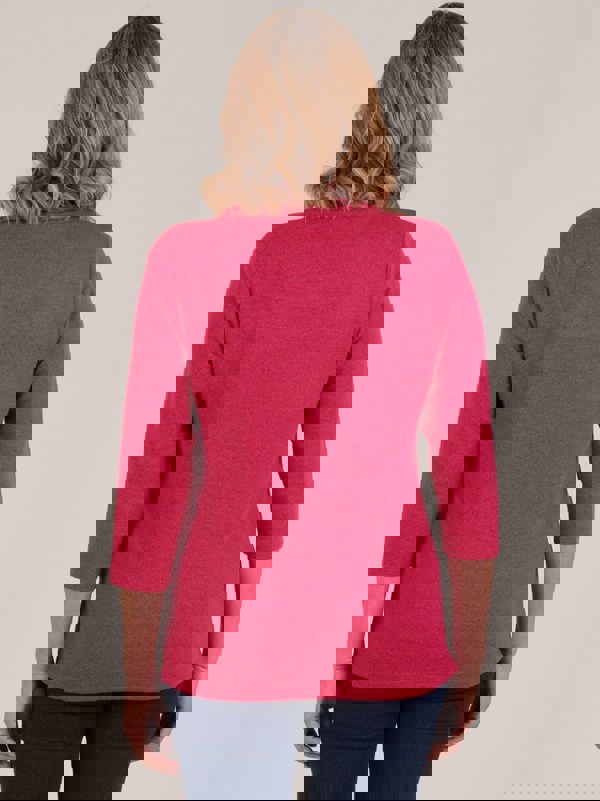 PennyPlain Cowl Neck Top - Fuchsia