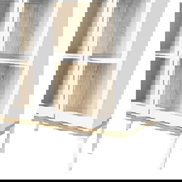 Furniture To Go Display Cabinet Glazed 2 Doors in White and Oak