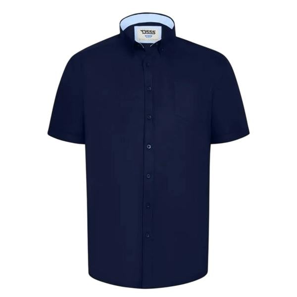 Duke Mens James D555 Tall Short-Sleeved Shirt - Navy - 
