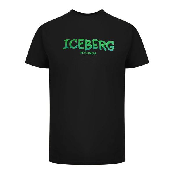 Iceberg Ice Iceberg Bold Logo Black T-Shirt