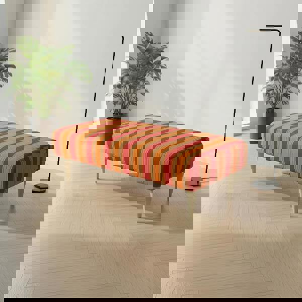 Handcrafted UK rectangular bench with premium high-density foam seating