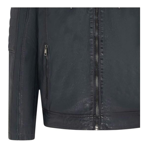 Infinity Leather Men's Hooded Biker Lamb Leather Jacket - Burten