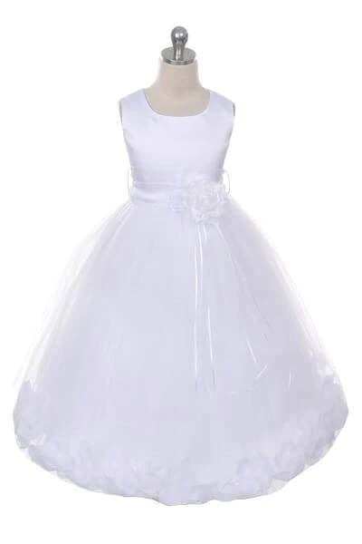 Kids Dreams Kenza - White - Optional Petal Colour and Sash