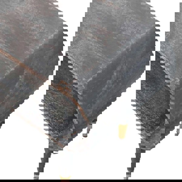 Artisan Furniture Solid Wood Curved Edge Media with Brass Accents