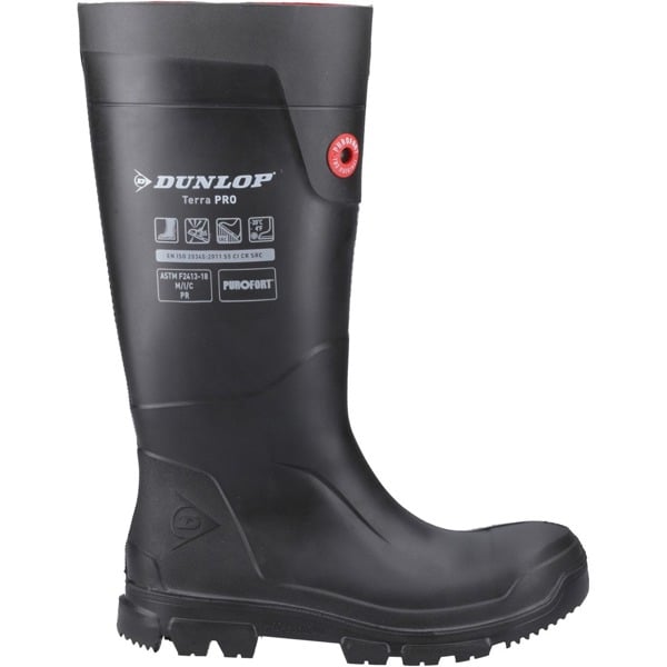 Dunlop Unisex Adult TerraPRO Safety Wellington Boots with Steel Toe Cap - Black